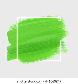 Art abstract background brush paint texture design acrylic stroke poster illustration vector over square frame. Rough paper hand painted vector. Perfect design for headline, logo and sale banner. 