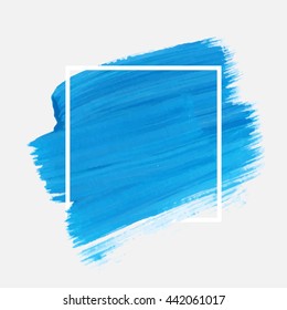 Art abstract background brush paint texture design acrylic stroke poster illustration vector over square frame. Rough paper hand painted vector. Perfect design for headline, logo and sale banner. 