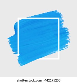 Art abstract background brush paint texture design acrylic stroke poster illustration vector over square frame. Rough paper hand painted vector. Perfect design for headline, logo and sale banner. 