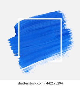 Art abstract background brush paint texture design acrylic stroke poster illustration vector over square frame. Rough paper hand painted vector. Perfect design for headline, logo and sale banner. 