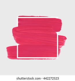 Art abstract background brush paint texture design acrylic stroke poster illustration vector over square frame. Rough paper hand painted vector. Perfect design for headline, logo and sale banner. 