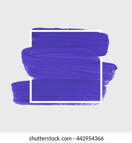Art abstract background brush paint texture design acrylic stroke poster illustration vector over square frame. Rough paper hand painted vector. Perfect design for headline, logo and sale banner. 