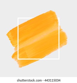 Art abstract background brush paint texture design acrylic stroke poster illustration vector over square frame. Rough paper hand painted vector. Perfect design for headline, logo and sale banner. 