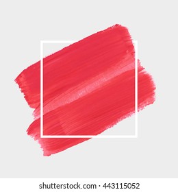 Art abstract background brush paint texture design acrylic stroke poster illustration vector over square frame. Rough paper hand painted vector. Perfect design for headline, logo and sale banner. 