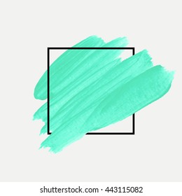 Art abstract background brush paint texture design acrylic stroke poster illustration vector over square frame. Rough paper hand painted vector. Perfect design for headline, logo and sale banner. 