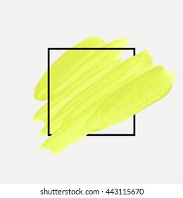 Art abstract background brush paint texture design acrylic stroke poster illustration vector over square frame. Rough paper hand painted vector. Perfect design for headline, logo and sale banner. 