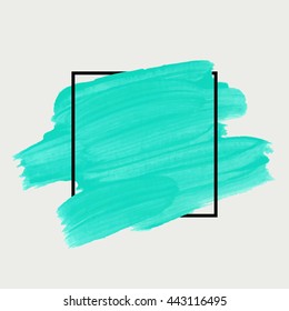 Art abstract background brush paint texture design acrylic stroke poster illustration vector over square frame. Rough paper hand painted vector. Perfect design for headline, logo and sale banner. 