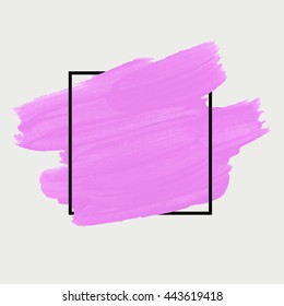 Art abstract background brush paint texture design acrylic stroke poster illustration vector over square frame. Rough paper hand painted vector. Perfect design for headline, logo and sale banner. 