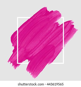 Art abstract background brush paint texture design acrylic stroke poster illustration vector over square frame. Rough paper hand painted vector. Perfect design for headline, logo and sale banner. 