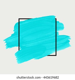 Art abstract background brush paint texture design acrylic stroke poster illustration vector over square frame. Rough paper hand painted vector. Perfect design for headline, logo and sale banner. 