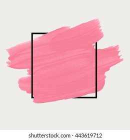 Art abstract background brush paint texture design acrylic stroke poster illustration vector over square frame. Rough paper hand painted vector. Perfect design for headline, logo and sale banner. 
