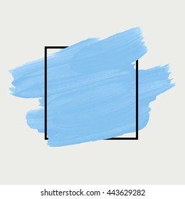 Art abstract background brush paint texture design acrylic stroke poster illustration vector over square frame. Rough paper hand painted vector. Perfect design for headline, logo and sale banner. 