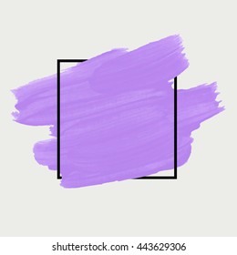 Art abstract background brush paint texture design acrylic stroke poster illustration vector over square frame. Rough paper hand painted vector. Perfect design for headline, logo and sale banner. 