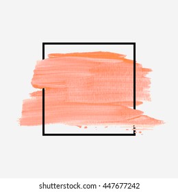 Art abstract background brush paint texture design acrylic stroke poster over square frame illustration vector. Rough paper hand painted vector. Perfect design for headline, logo and sale banner. 