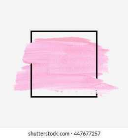 Art abstract background brush paint texture design acrylic stroke poster over square frame illustration vector. Rough paper hand painted vector. Perfect design for headline, logo and sale banner. 