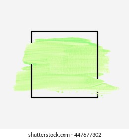 Art abstract background brush paint texture design acrylic stroke poster over square frame illustration vector. Rough paper hand painted vector. Perfect design for headline, logo and sale banner. 