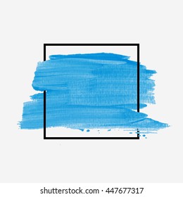 Art abstract background brush paint texture design acrylic stroke poster over square frame illustration vector. Rough paper hand painted vector. Perfect design for headline, logo and sale banner. 