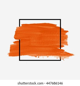 Art abstract background brush paint texture design acrylic stroke poster over square frame illustration vector. Rough paper hand painted vector. Perfect design for headline, logo and sale banner. 