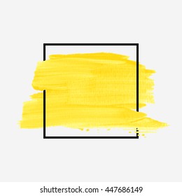 Art abstract background brush paint texture design acrylic stroke poster over square frame illustration vector. Rough paper hand painted vector. Perfect design for headline, logo and sale banner. 