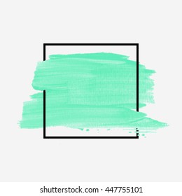 Art abstract background brush paint texture design acrylic stroke poster over square frame illustration vector. Rough paper hand painted vector. Perfect design for headline, logo and sale banner. 