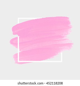 Art abstract background brush paint texture design acrylic stroke poster over square frame illustration vector. Perfect design for headline, logo and sale banner. 