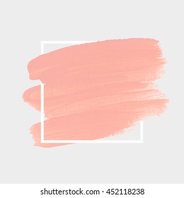 Art abstract background brush paint texture design acrylic stroke poster over square frame illustration vector. Perfect design for headline, logo and sale banner. 