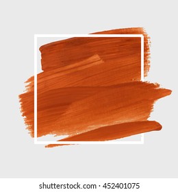 Art abstract background brush paint texture design acrylic stroke poster over square frame illustration vector. Perfect design for headline, logo and sale banner. 