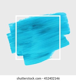 Art abstract background brush paint texture design acrylic stroke poster over square frame illustration vector. Perfect design for headline, logo and sale banner. 