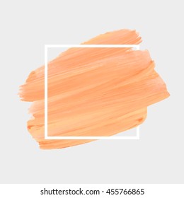 Art abstract background brush paint texture design acrylic stroke poster over square frame vector illustration. Perfect design for headline, logo and sale banner. 