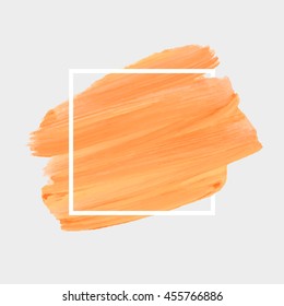 Art abstract background brush paint texture design acrylic stroke poster over square frame vector illustration. Perfect design for headline, logo and sale banner. 