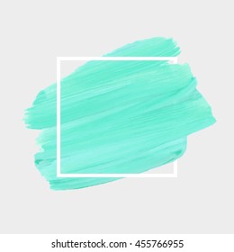 Art abstract background brush paint texture design acrylic stroke poster over square frame vector illustration. Perfect design for headline, logo and sale banner. 