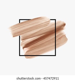 Art abstract background brush paint texture design acrylic stroke poster over square frame vector illustration. Perfect design for headline, logo and sale banner. 