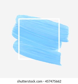 Art abstract background brush paint texture design acrylic stroke poster over square frame vector illustration. Perfect design for headline, logo and sale banner. 