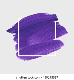 Art abstract background brush paint texture design acrylic stroke poster over square frame illustration vector. Perfect design for headline, logo and sale banner. 