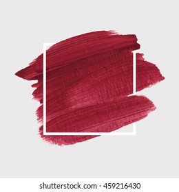 Art abstract background brush paint texture design acrylic stroke poster over square frame illustration vector. Perfect design for headline, logo and sale banner. 