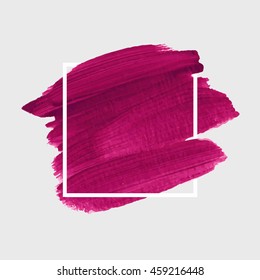 Art abstract background brush paint texture design acrylic stroke poster over square frame illustration vector. Perfect design for headline, logo and sale banner. 