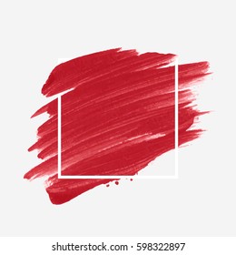 Pintura de fondo abstracto pincel de fondo arte diseño de textura acrílica ilustración vectorial sobre marco cuadrado. Diseño de acuarela perfecto para titular, logotipo y banner de venta. 