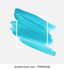 Art abstract background brush paint acrylic texture design poster illustration vector over square frame. Perfect watercolor design for headline, logo and sale banner. 