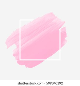 Art abstract background brush paint acrylic texture design beauty poster illustration vector over square frame. Perfect watercolor design for headline, logo and sale banner. 