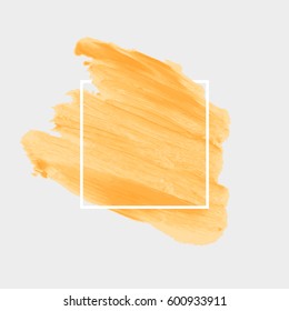 Art abstract background brush paint acrylic texture design poster illustration vector over square frame. Perfect watercolor design for headline, logo and sale banner. 