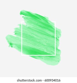 Art abstract background brush paint acrylic texture design poster illustration vector over square frame. Perfect watercolor design for headline, logo and sale banner. 