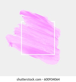 Art abstract background brush paint acrylic texture design poster illustration vector over square frame. Perfect watercolor design for headline, logo and sale banner. 