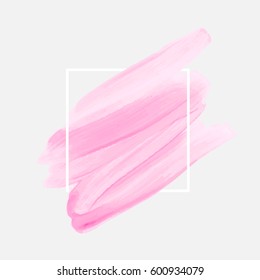 Art abstract background brush paint acrylic texture design poster illustration vector over square frame. Perfect watercolor design for headline, logo and sale banner. 