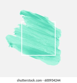 Art abstract background brush paint acrylic texture design poster illustration vector over square frame. Perfect watercolor design for headline, logo and sale banner. 