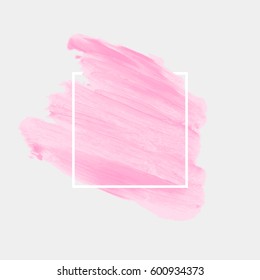 Art abstract background brush paint acrylic texture design poster illustration vector over square frame. Perfect watercolor design for headline, logo and sale banner. 