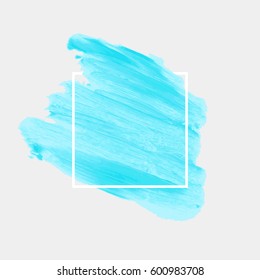 Art abstract background brush paint acrylic texture design poster illustration vector over square frame. Perfect watercolor design for headline, logo and sale banner. 