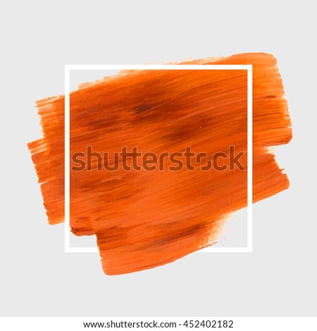 Art abstract background brush paint texture design acrylic stroke poster over square frame illustration vector. Perfect design for headline, logo and sale banner. 