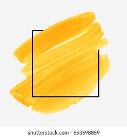 Art abstract background brush painted design illustration vector over square frame. Perfect watercolor design for headline, logo and sale banner. 