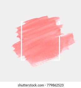 Art abstract background watercolor brush paint texture design over square frame  vector illustration. Perfect design for headline, logo and sale banner. 