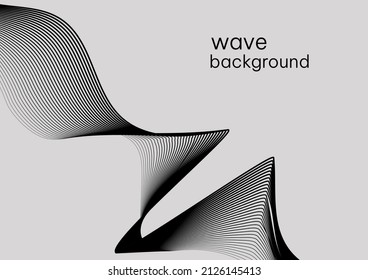 Diseño de ondas de fondo abstractas en blanco y negro, diseño de olas en blanco y negro